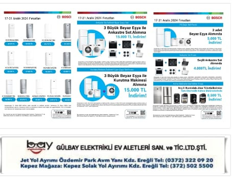 BOSCH KDZ EREĞLİ BAYİSİ GÜLBAYDAN  ARALIK FIRSATLARI  TIKLAYIN