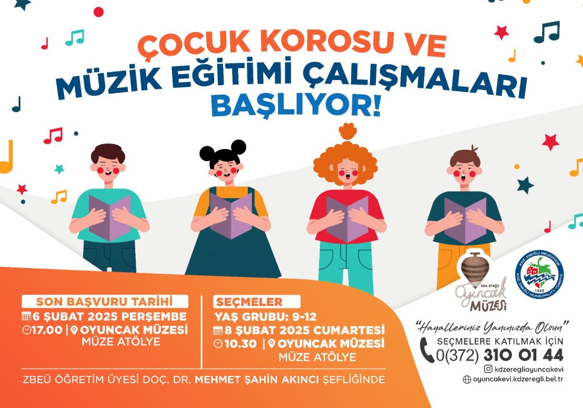 ÇOCUK KOROSU VE MÜZİK EĞİTİMİ ÇALIŞMALARI BAŞLIYOR